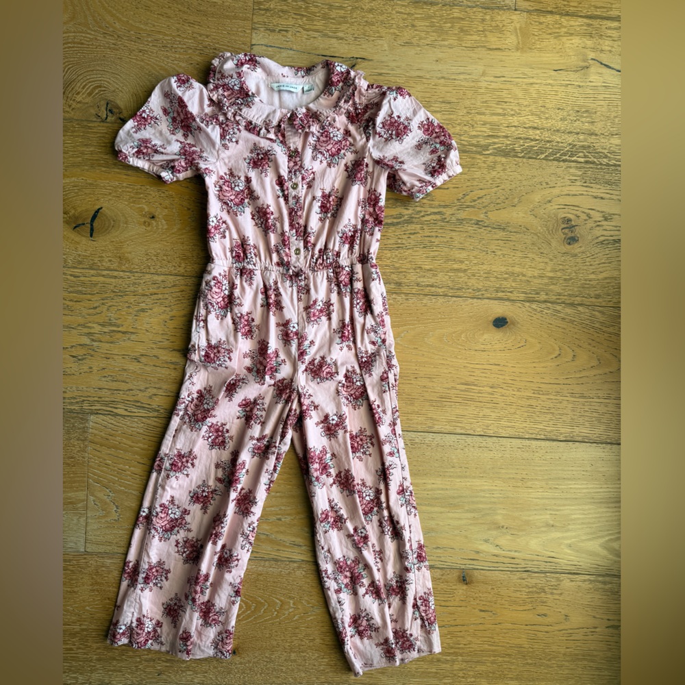 Janie and Jack Pink Floral Jumpsuit